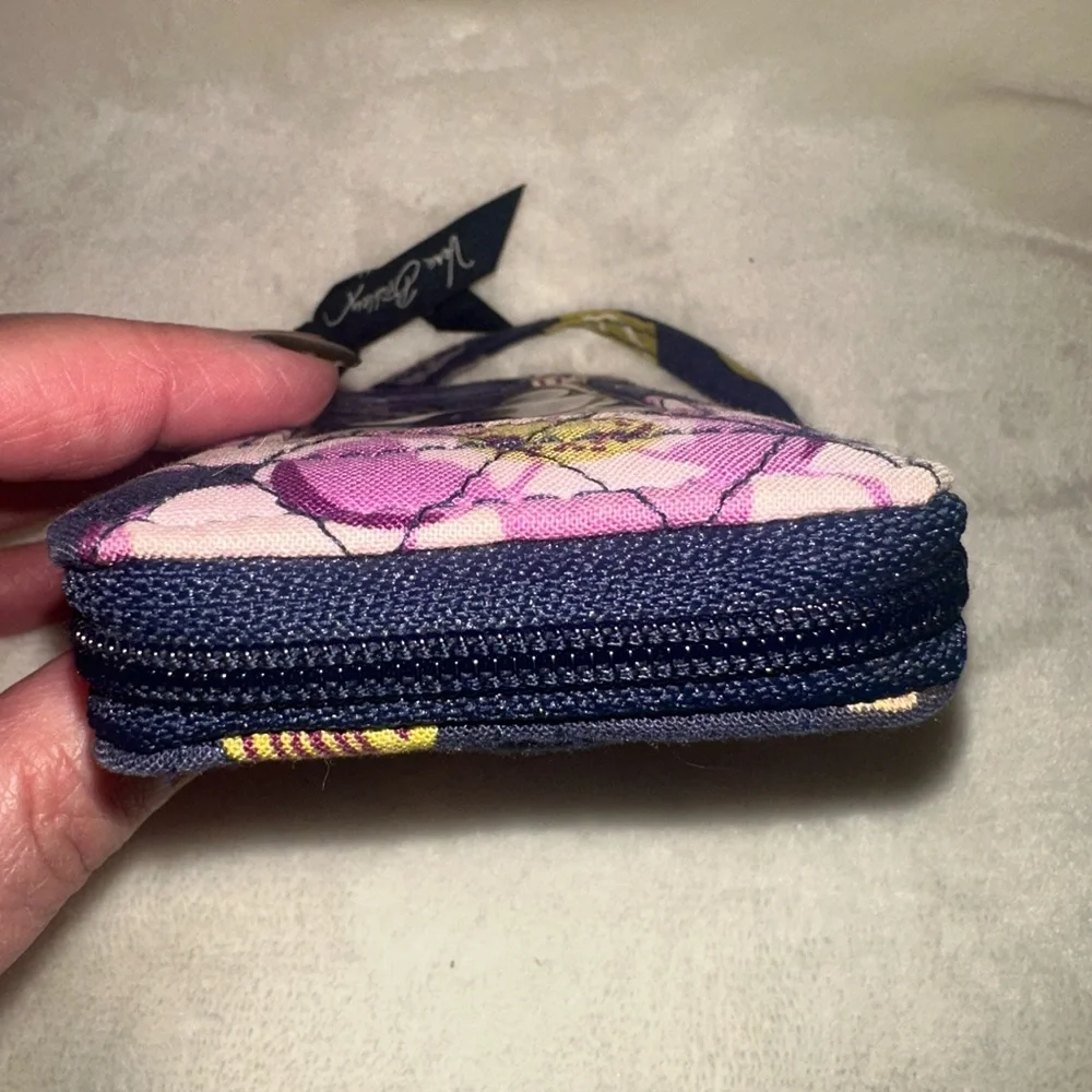 Vera Bradley Compact Wristlet Wallet Plumb Petals Nightingale Patterns - Picture 4 of 10